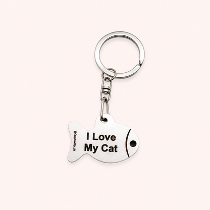 I Love My Cat Keychain