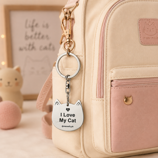 I Love My Cat Keychain