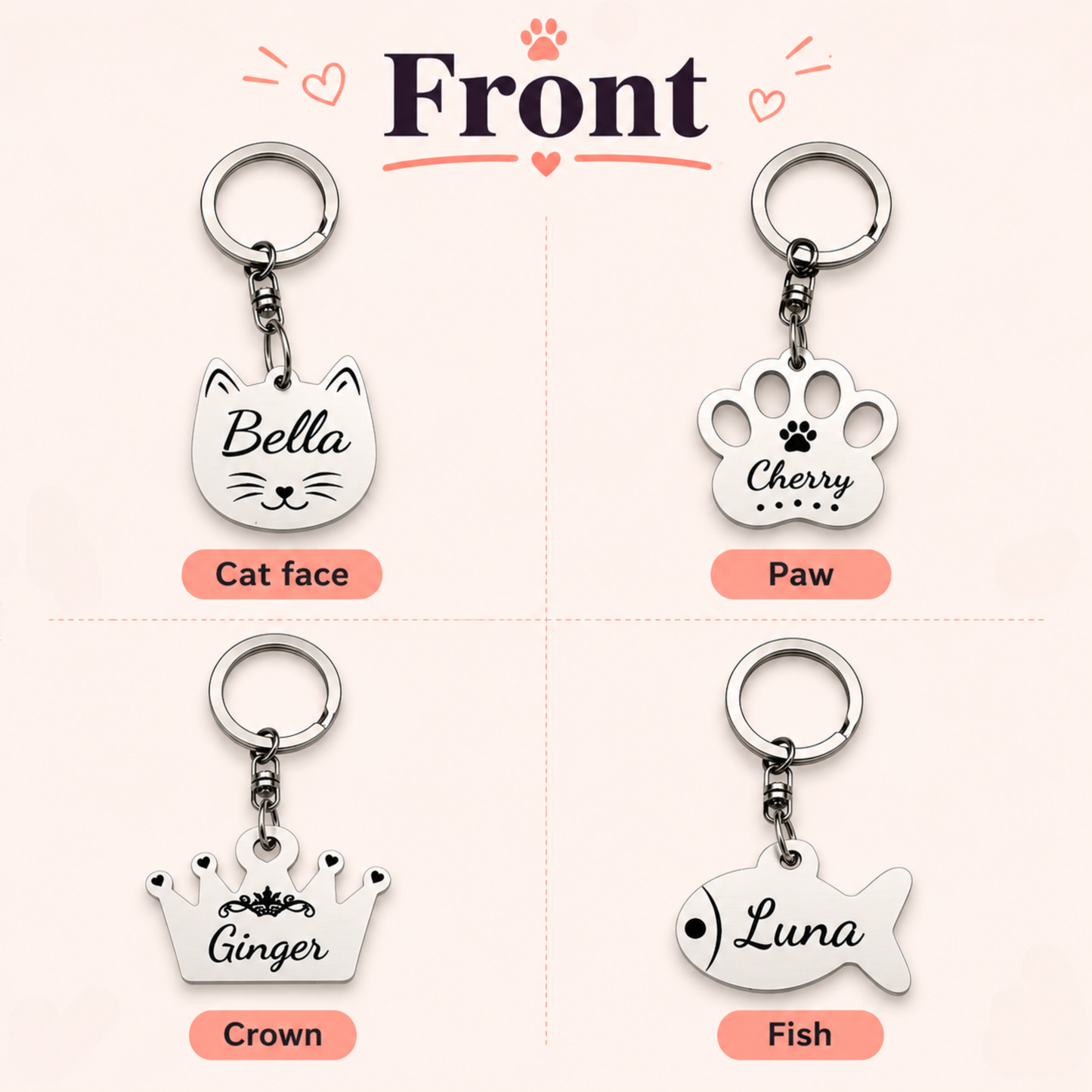 I Love My Cat Keychain