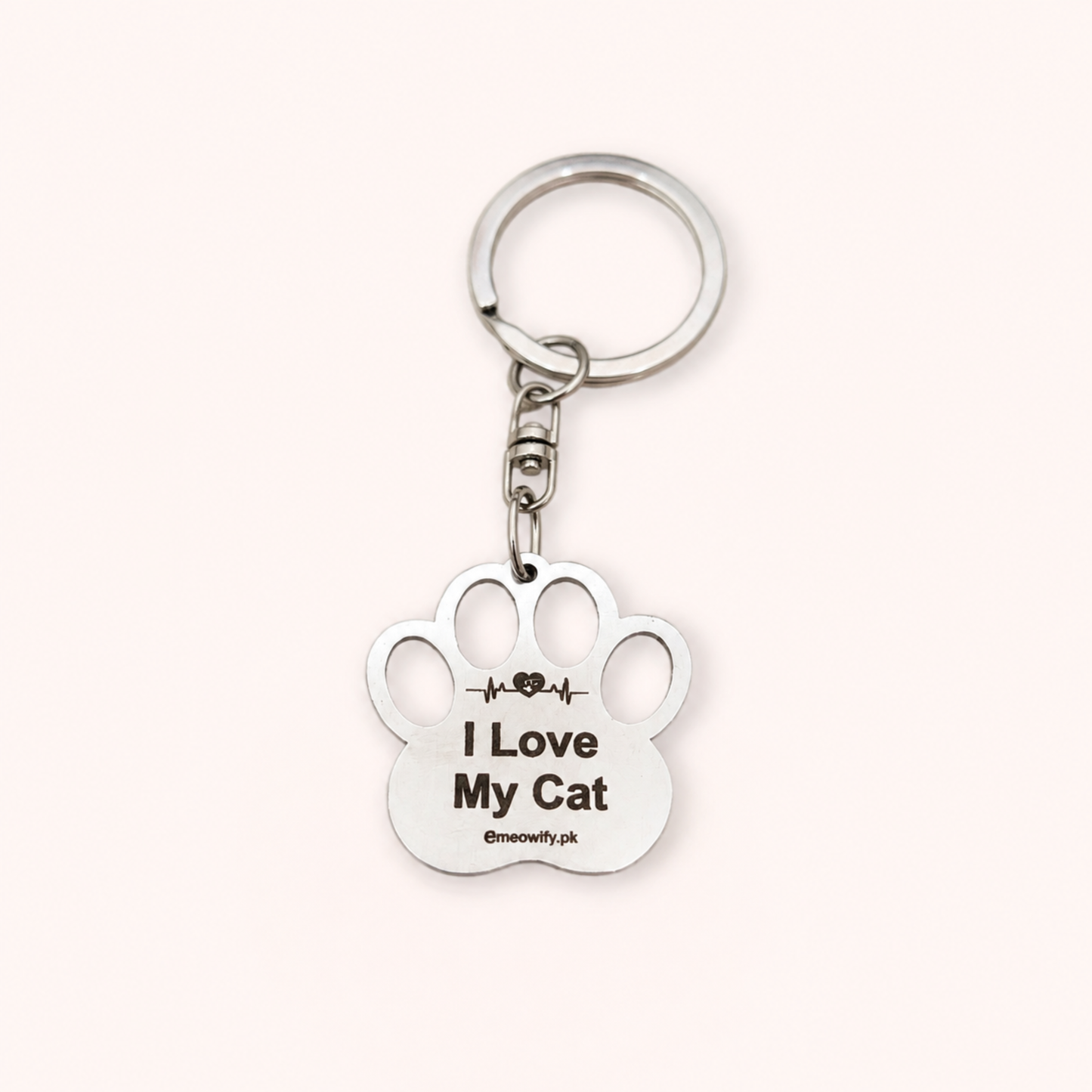 I Love My Cat Keychain