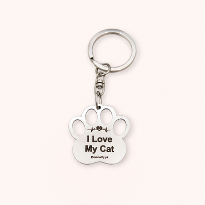 I Love My Cat Keychain
